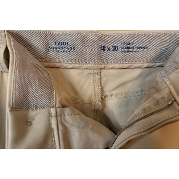 Izod Advantage Performance Tech Pants 40x30 NWT Khaki - Picture 5 of 9